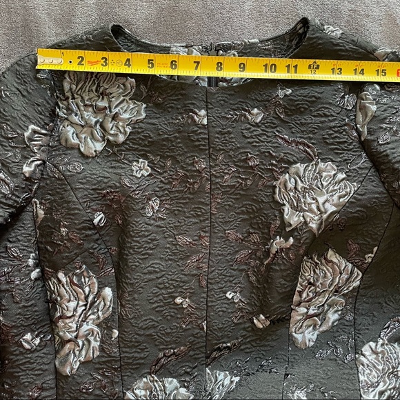 Teri Jon Floral Jacquard A-Line Dress - Picture 4 of 9